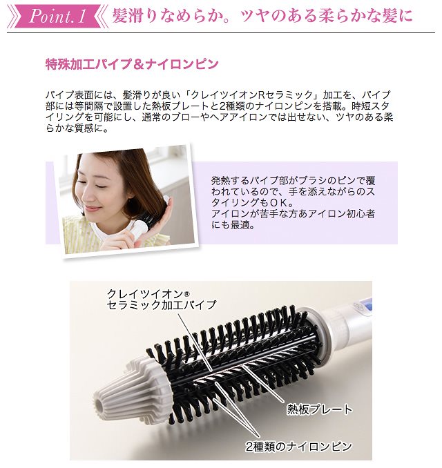 ヘアケア 海外対応クレイツイオン ロールブラシ アイロンII/ヘアアイロン CREATE ION
