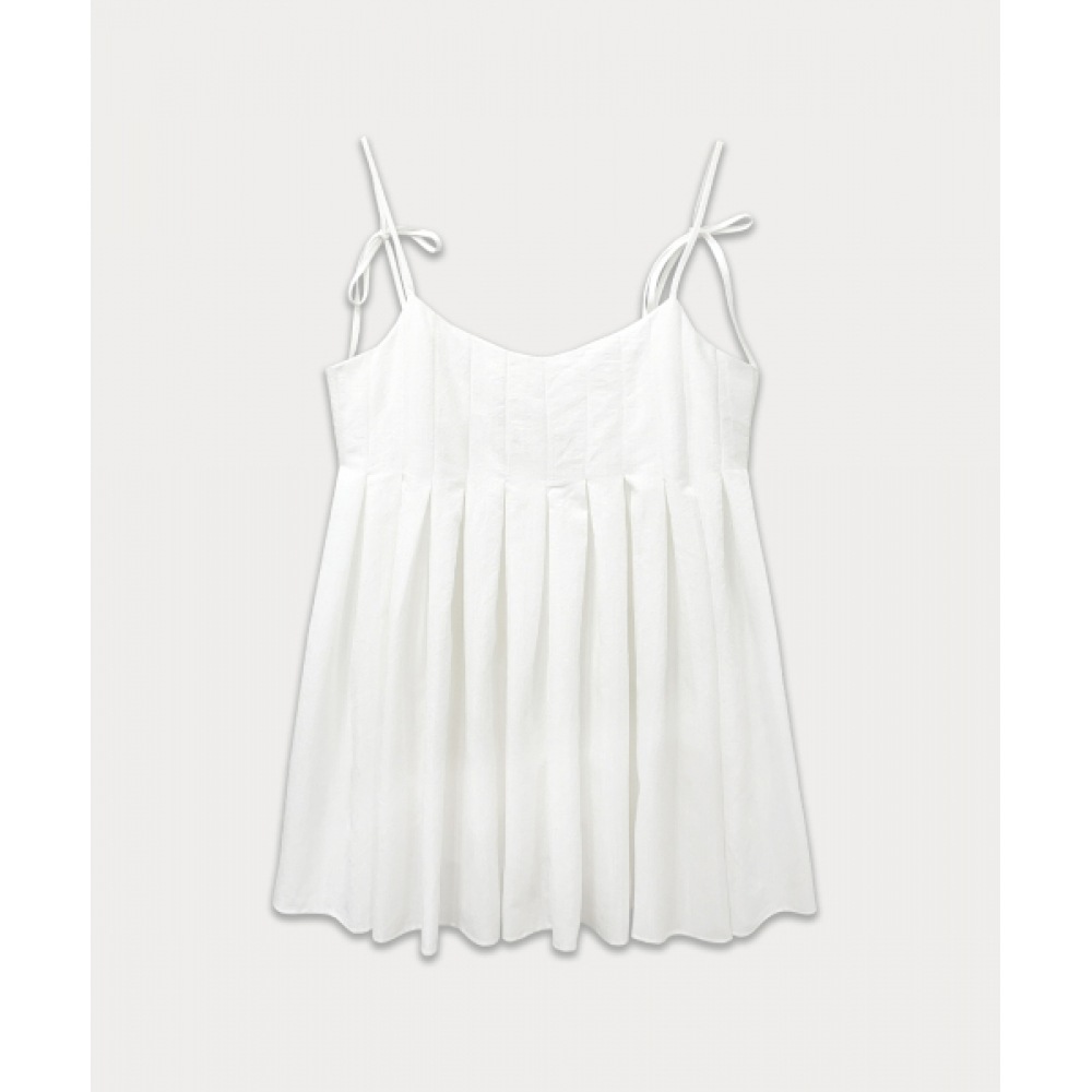 サムウェアバタープリーツスリークブラウス-アイボリー