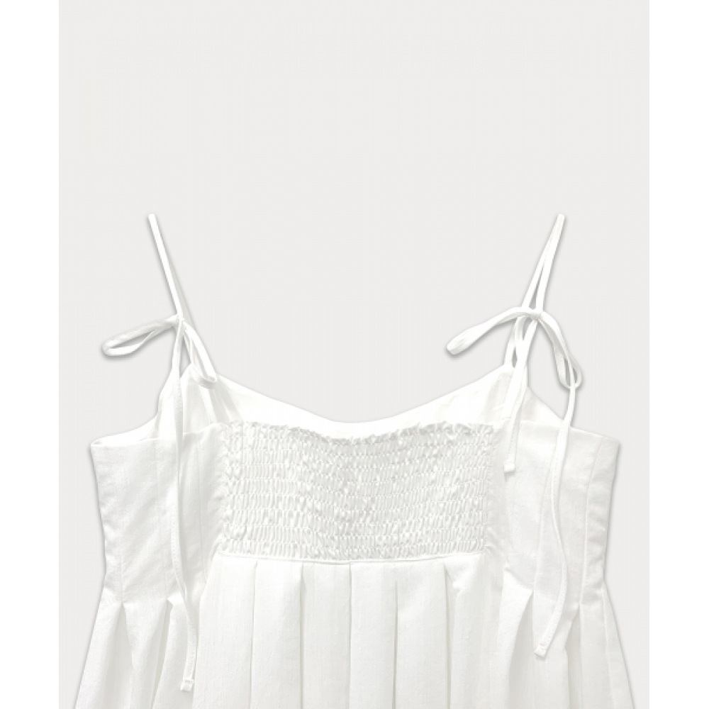 サムウェアバタープリーツスリークブラウス-アイボリー