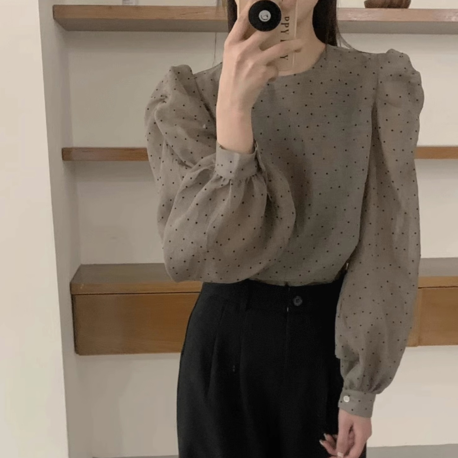 トップス レディース ドット柄 ふんわり ブラウス ビスチェ 2点セット シアーシャツ 個性的 春服 秋服 袖あり 長袖 パフスリーブ バルーン袖 ラウンドネック インスタ映え モテ 流行 トップス レディース ドット柄 ふんわり ブラウス ビスチェ 2点セット シアーシャツ 個性的 春服 秋服 袖あり 長袖 パフスリーブ バルーン袖 ラウンドネック インスタ映え モテ 流行