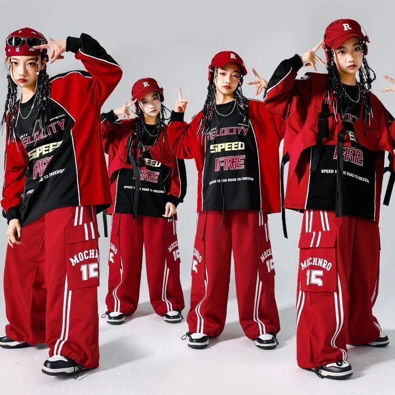 子供の街のダンスの公演服hiphopのドラムのファッション服の男の子のヒップホップのスーツの女の子は街のショーの服装のファッションを揚げます