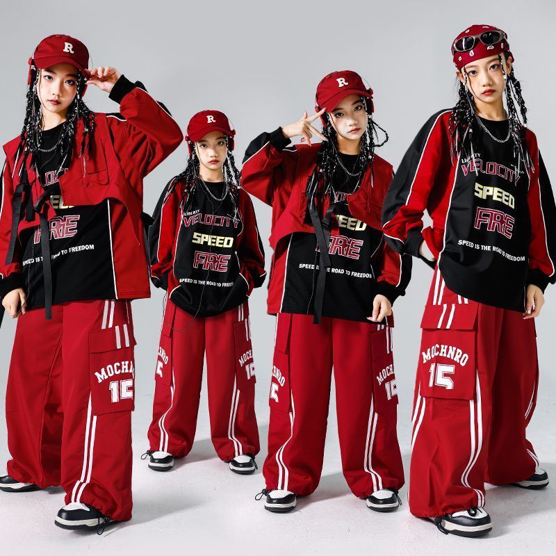 子供の街のダンスの公演服hiphopのドラムのファッション服の男の子のヒップホップのスーツの女の子は街のショーの服装のファッションを揚げます