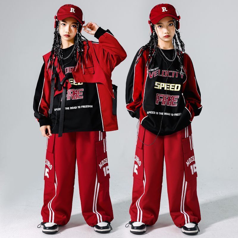 子供の街のダンスの公演服hiphopのドラムのファッション服の男の子のヒップホップのスーツの女の子は街のショーの服装のファッションを揚げます