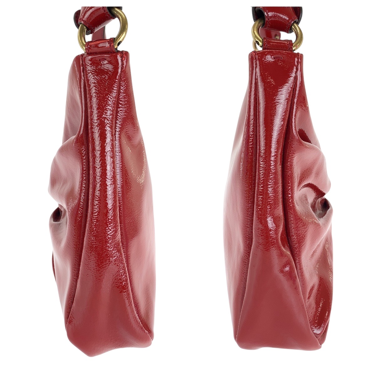 美品 ヴァラ レッド ゴールド金具 パテントレザー ホーボー ショルダーバッグ ハンドバッグ 2way レディース 503483 美品 ヴァラ レッド ゴールド金具 パテントレザー ホーボー ショルダーバッグ ハンドバッグ 2way レディース 503483