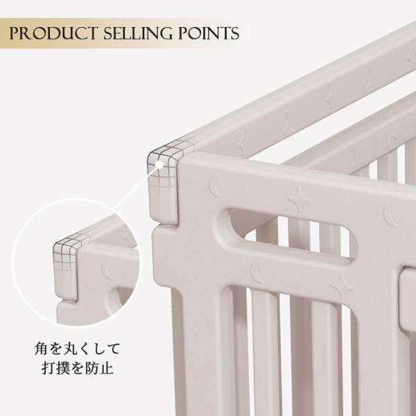 ベビーサークル ハイタイプ 180cm×200cm滑り止め付 扉付き 置くだけ 遊び場 滑り止め 簡単組立 子供 大きい 長方形 大型 シンプル おしゃれ ベビーフェンス