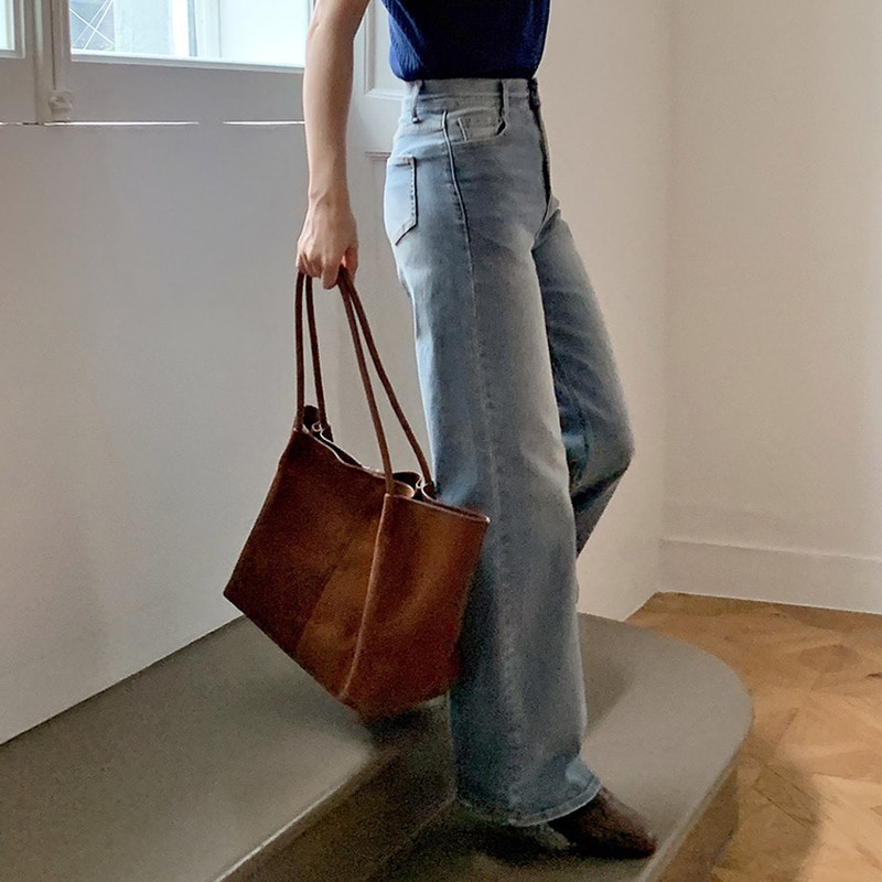 [tje0511] 韓国ファッションブーツカット デニム パンツ