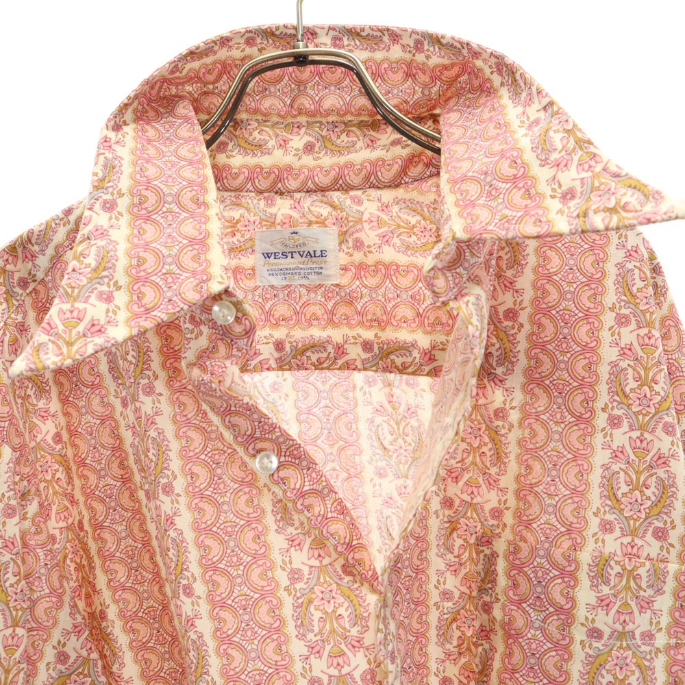 WESTVALE 70s 花柄 長袖 シャツ XL ピンク 他 オールド ヴィンテージ メンズ WESTVALE 70s 花柄 長袖 シャツ XL ピンク 他 オールド ヴィンテージ メンズ