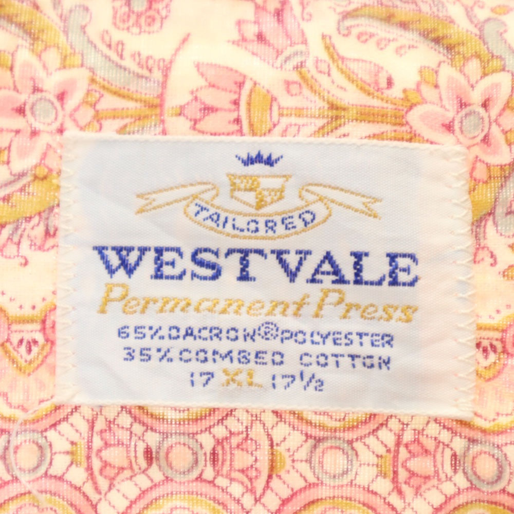 WESTVALE 70s 花柄 長袖 シャツ XL ピンク 他 オールド ヴィンテージ メンズ WESTVALE 70s 花柄 長袖 シャツ XL ピンク 他 オールド ヴィンテージ メンズ