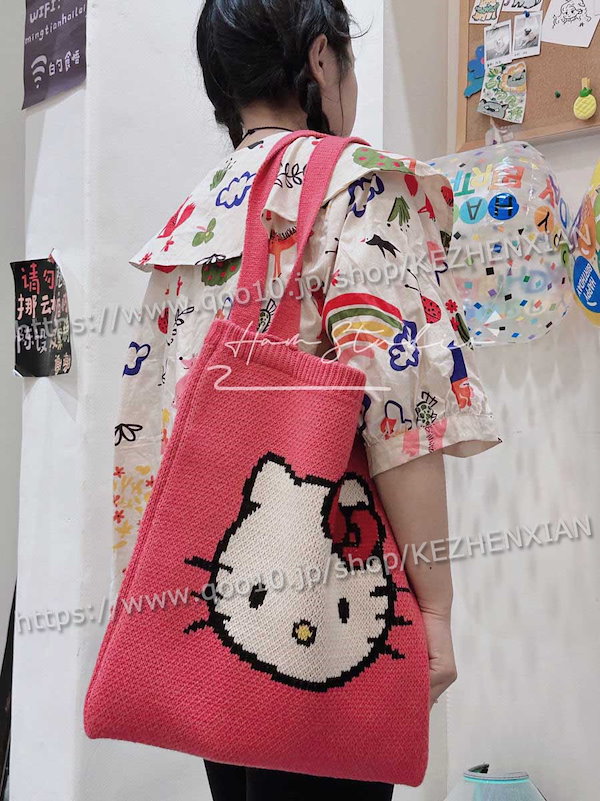 Qoo10] ニットバッグ トートバッグ キティちゃん