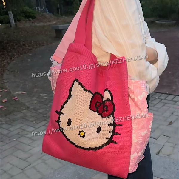 Qoo10] ニットバッグ トートバッグ キティちゃん