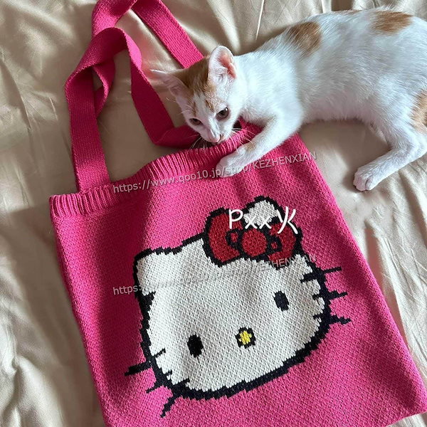 Qoo10] ニットバッグ トートバッグ キティちゃん