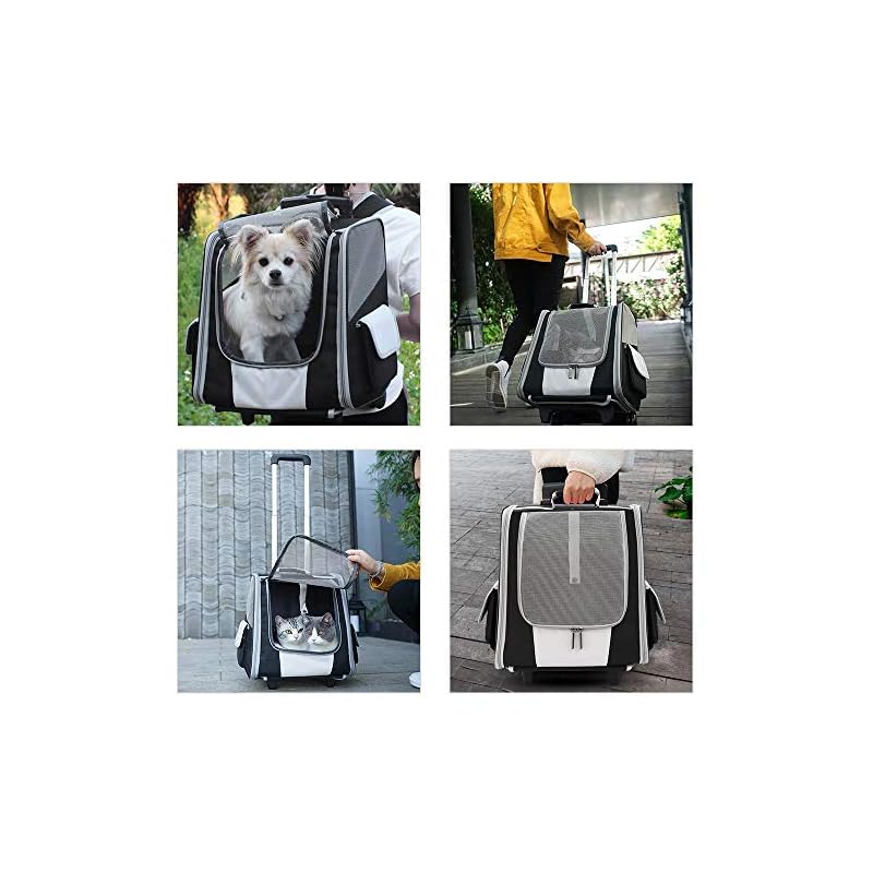 犬猫用ペットキャリーバッグ リュック 4in1多機能 ペットキャリーカート キャスター付き 犬キャリーバッグ 猫きゃりーバッグ リュック 手提げ 犬猫用ペットキャリーバッグ リュック 4in1多機能 ペットキャリー