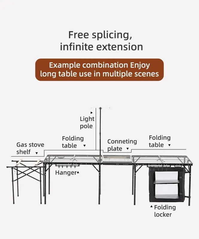 ブラックナカイ屋外折りたたみ組み合わせテーブル取り外し可能なキャンプテーブルポータブルバーベキューキッチン鉄製テーブル ブラックナカイ屋外折りたたみ組み合わせテーブル取り外し可能なキャンプテーブルポータブルバーベキューキッチン鉄製テーブル