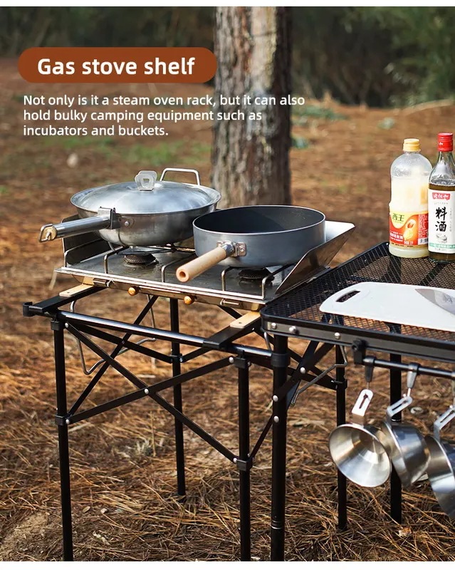 ブラックナカイ屋外折りたたみ組み合わせテーブル取り外し可能なキャンプテーブルポータブルバーベキューキッチン鉄製テーブル ブラックナカイ屋外折りたたみ組み合わせテーブル取り外し可能なキャンプテーブルポータブルバーベキューキッチン鉄製テーブル