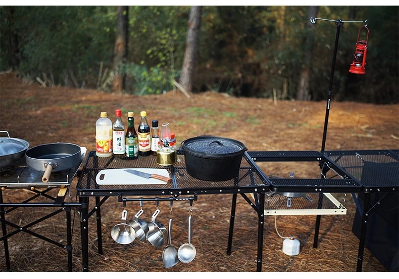 ブラックナカイ屋外折りたたみ組み合わせテーブル取り外し可能なキャンプテーブルポータブルバーベキューキッチン鉄製テーブル ブラックナカイ屋外折りたたみ組み合わせテーブル取り外し可能なキャンプテーブルポータブルバーベキューキッチン鉄製テーブル