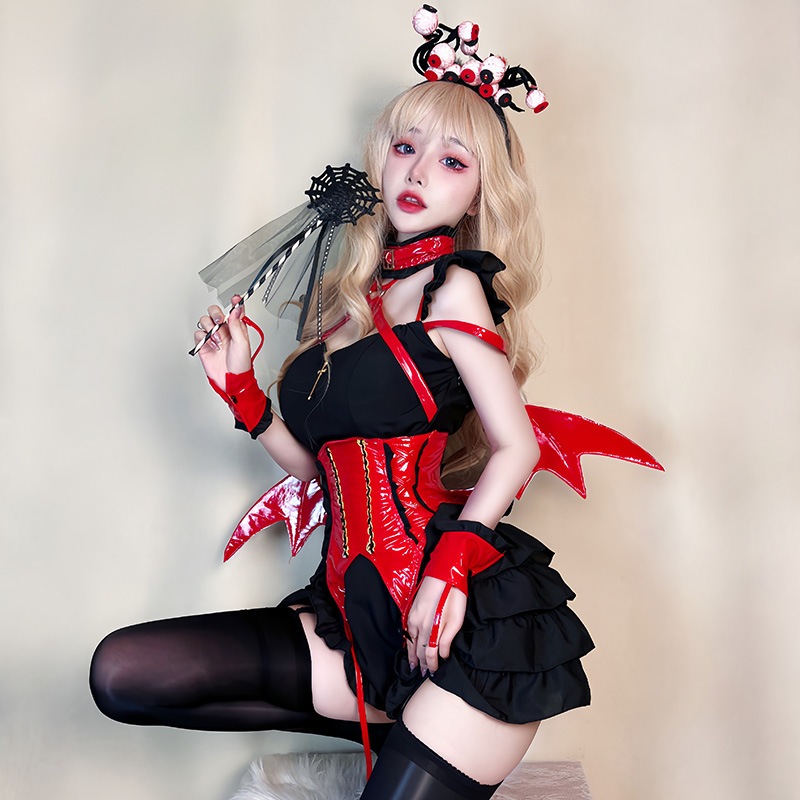 ハロウィンセクシーな小悪魔メイドコスチューム甘くてスパイシーな魔女悪魔ナイトエルフ吸血鬼バットコスコスチューム ハロウィンセクシーな小悪魔メイドコスチューム甘くてスパイシーな魔女悪魔ナイトエルフ吸血鬼バットコスコスチューム