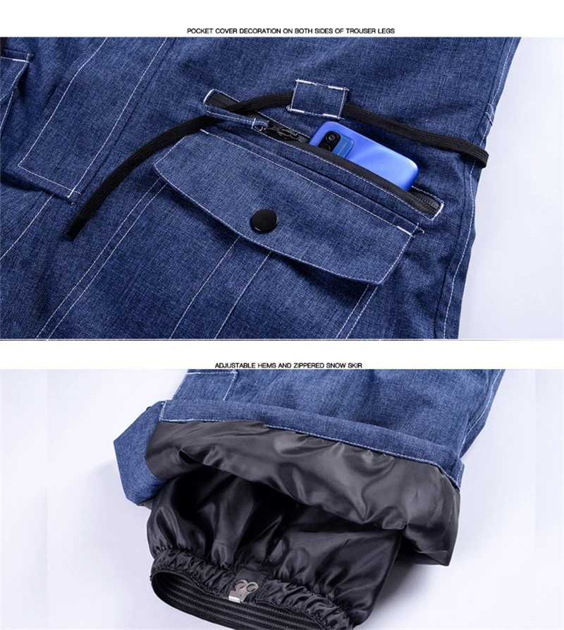 スノーボードウェア デニムパンツ ビブパンツ つなぎ ジーンズ デニムブルー スノボウェア スキーウェア ボトムス メンズ レディース 男女兼用 防水 防寒 保温 通気 耐摩耗 スノーボードウェア デニムパンツ ビブパンツ つなぎ ジーンズ デニムブルー スノボウェア スキーウェア ボトムス メンズ レディース 男女兼用 防水 防寒 保温 通気 耐摩耗