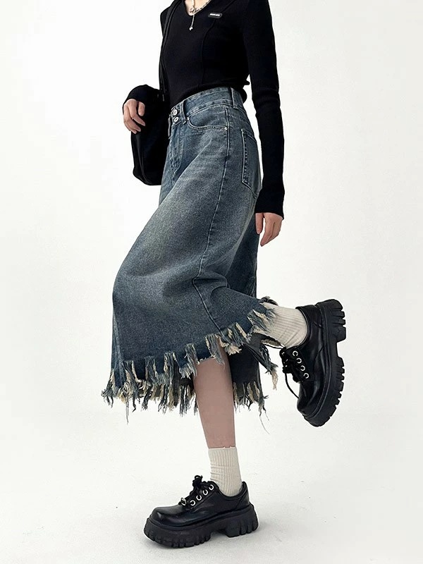 デニムスカート レディース ヴィンテージ加工 バックスリット デニム素材 ミモレ丈 膝下 ロング ロングスカート 体型カバー 無地 痩せ見え 通勤 ペンシルスカート シンプル ゆったり 大きいサイズ デニムスカート レディース ヴィンテージ加工 バックスリット デニム素材 ミモレ丈 膝下 ロング ロングスカート 体型カバー 無地 痩せ見え 通勤 ペンシルスカート シンプル ゆったり 大きいサイズ