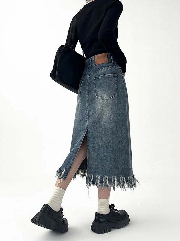 デニムスカート レディース ヴィンテージ加工 バックスリット デニム素材 ミモレ丈 膝下 ロング ロングスカート 体型カバー 無地 痩せ見え 通勤 ペンシルスカート シンプル ゆったり 大きいサイズ デニムスカート レディース ヴィンテージ加工 バックスリット デニム素材 ミモレ丈 膝下 ロング ロングスカート 体型カバー 無地 痩せ見え 通勤 ペンシルスカート シンプル ゆったり 大きいサイズ