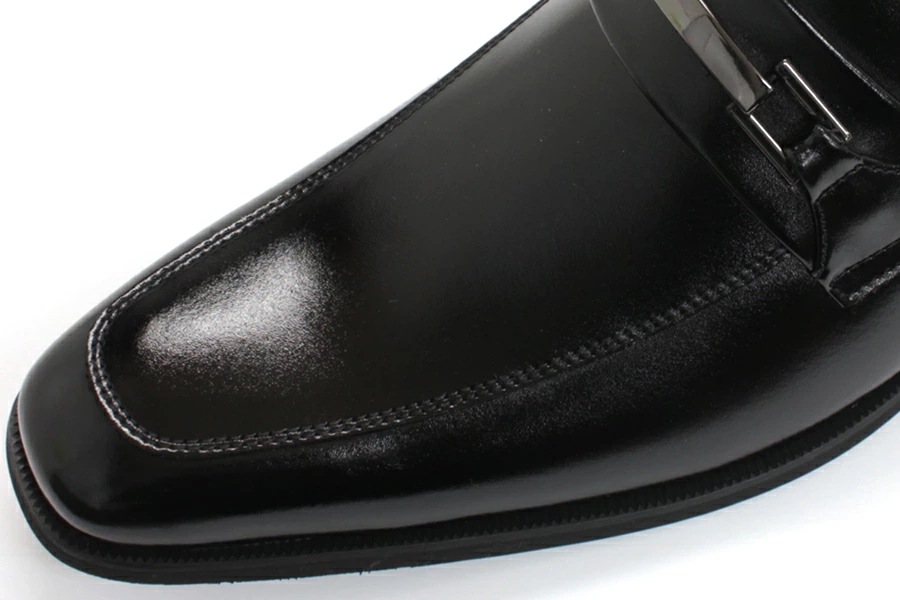 ビジネスシューズ 天然皮革　 ロングノーズ ビットローファー スリッポン メンズ 撥水加工 ブラック/ブラウン 黒/茶　5854