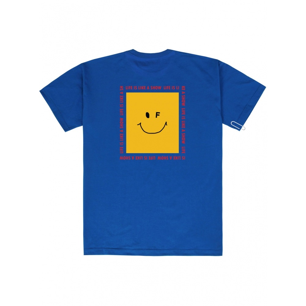 GRAVER スクエアスマイルライフフォントバックプリント半袖Tシャツ 4color