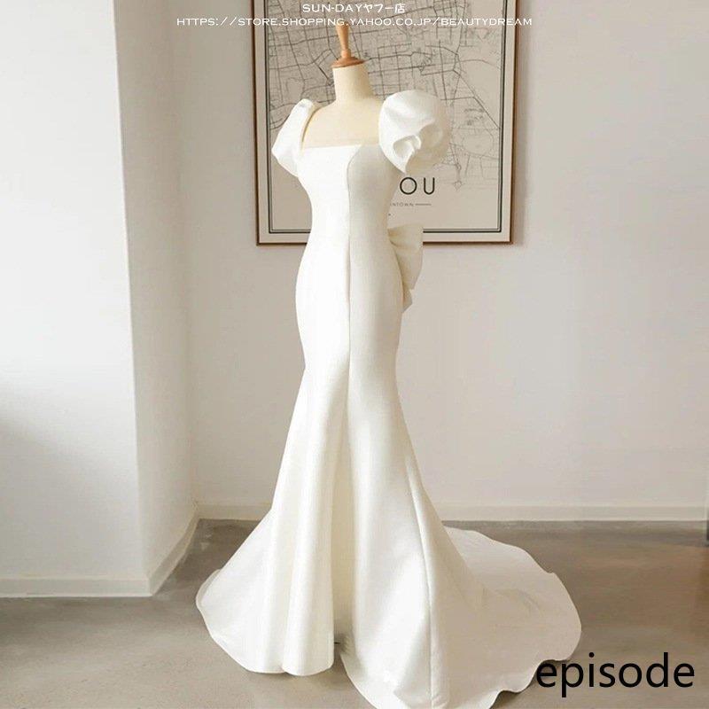 新品ウェディングドレス ウエディングドレス白 パーティー セクシーV襟 花嫁ロングドレス 結婚式 トレーンライン 二次会 フォームドレス お呼ばれ 挙式hs6563