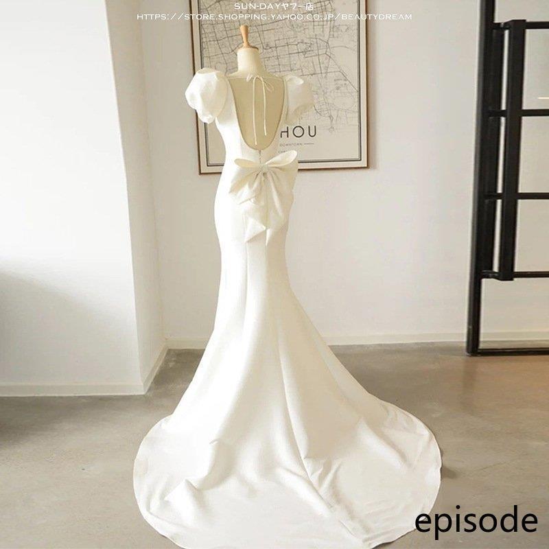 新品ウェディングドレス ウエディングドレス白 パーティー セクシーV襟 花嫁ロングドレス 結婚式 トレーンライン 二次会 フォームドレス お呼ばれ 挙式hs6563