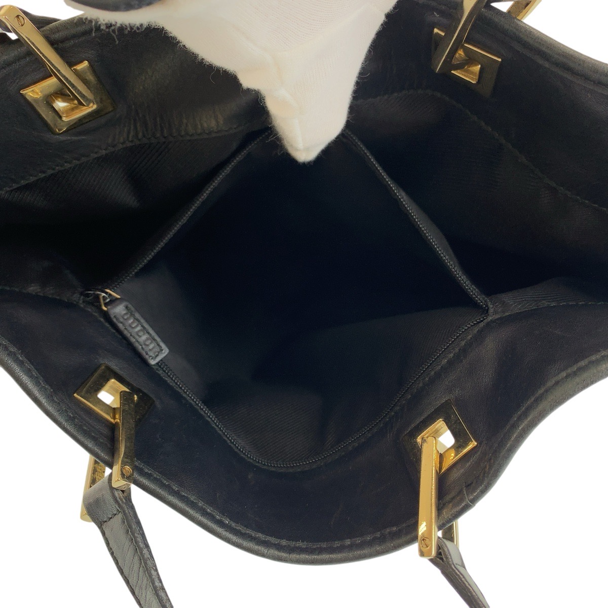 美品 ブラック グレー ゴールド金具 GGキャンバス/レザー 002 1098 トートバッグ ショルダーバッグ レディース 409083