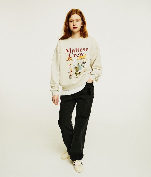 Wai Kei◆Maltese crew sweatshirts LE SSERAFIM着用 ☆LE SSERAFIM チェウォン 着用！！【WaiKei】Maltese crew