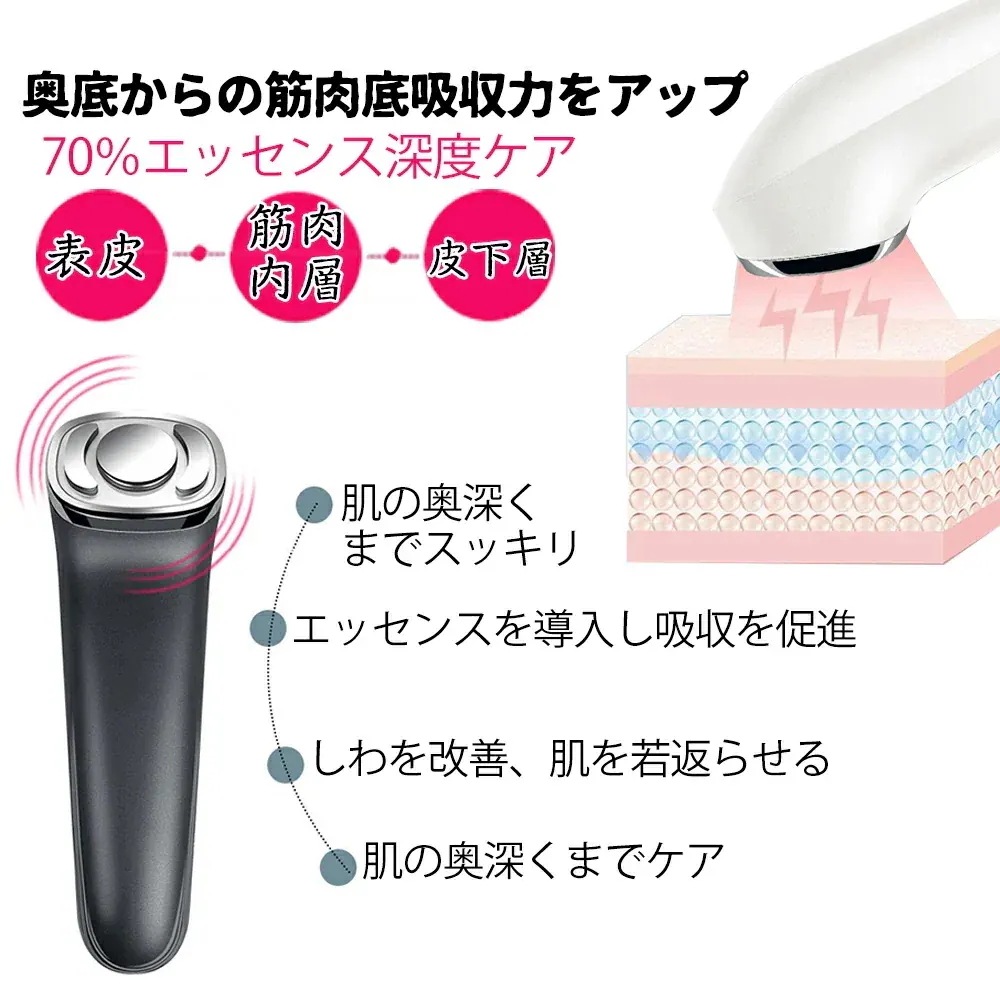 ラジオ波 EMS RF美顔器 LED マイクロ波振動 無線周波数 フェイスケア イオンケア マッサージ 保湿 美肌 温熱ケア ハリ肌 多機能美顔器 リフトアップ たるみ 毛穴多機能 スキンケア 毛穴ケ