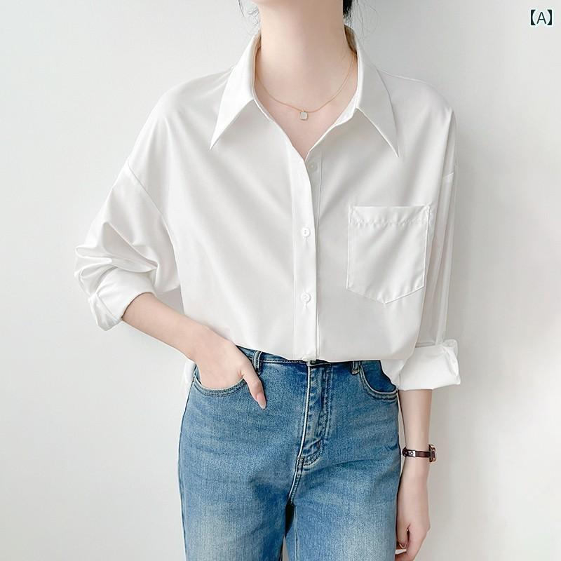 白 シフォンシャツ レディース 秋冬 カジュアル 万能 合わせやすい シャツ 通勤 トップス カジュアルシャツ 大人カジュアル 白 シフォンシャツ レディース 秋冬 カジュアル 万能 合わせやすい シャツ 通勤 トップス カジュアルシャツ 大人カジュアル