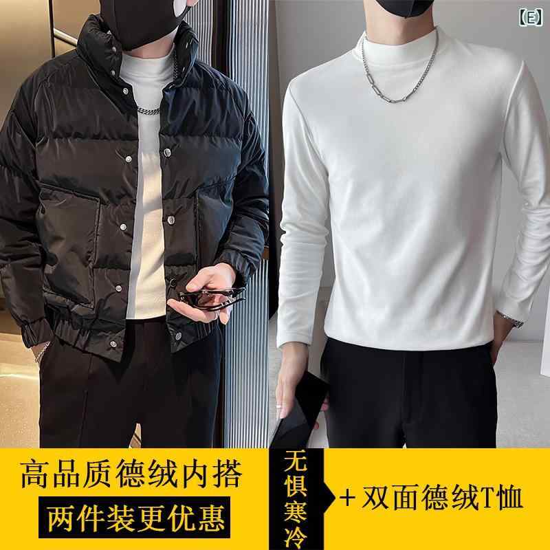 アウター メンズ カジュアル おしゃれ 秋冬 綿服 白 カジュアル ジャケット スタンドカラー トレンディ 綿服