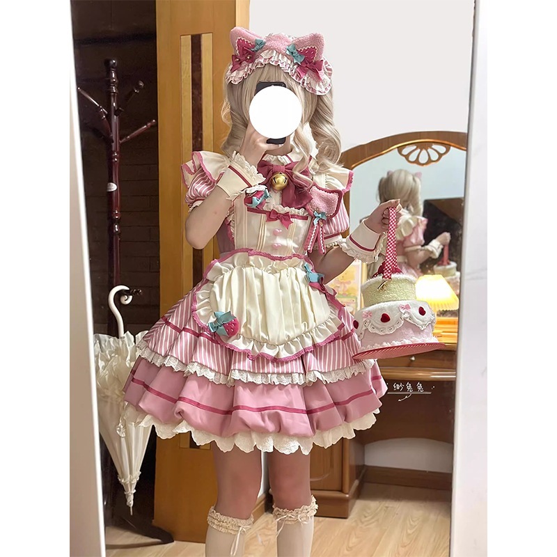 ピンクバドスカートロリータop Chang Qing Lo プリンセスドレスロリータ