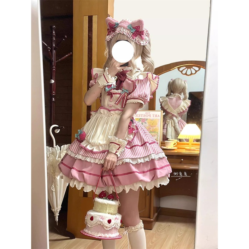 ピンクバドスカートロリータop Chang Qing Lo プリンセスドレスロリータ