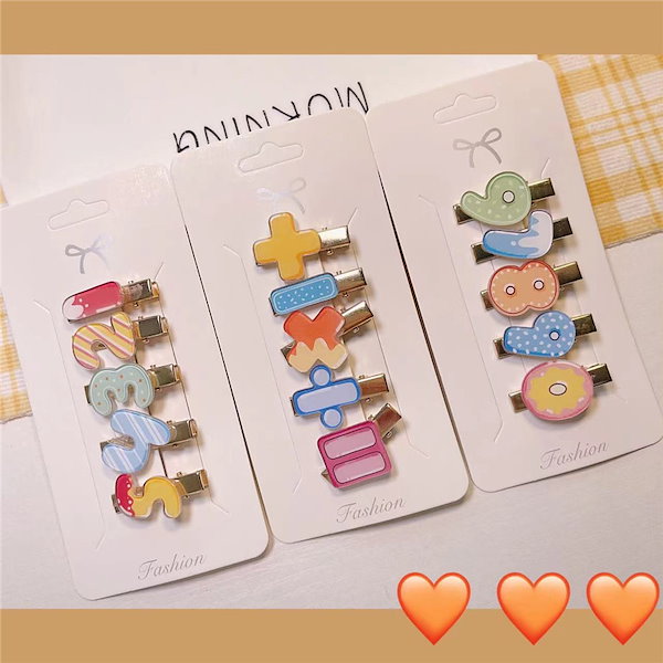 ❤︎ヘアピン❤︎ Qoo10] 可愛い数字ヘアピン児童生徒BBピンヘアア