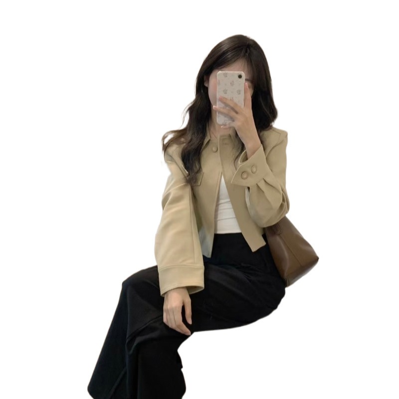 ハイエンドのカスタマイズ-小柄な方向けのショートカーディガンとジャケットを備えた春と秋の新作スーツと女性用トップスのフルセット