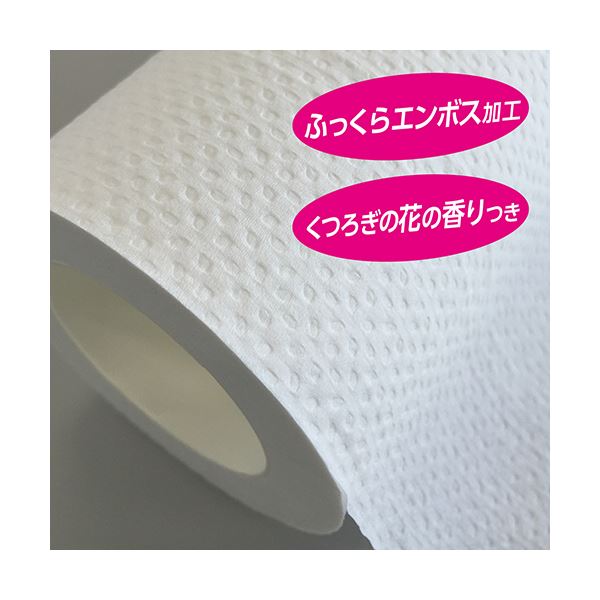 日本製紙クレシアスコッティ フラワーパック 1.5倍長持ち ダブル 芯あり 37.5m 香り付き 1セット（64ロール：8ロール×8パック）