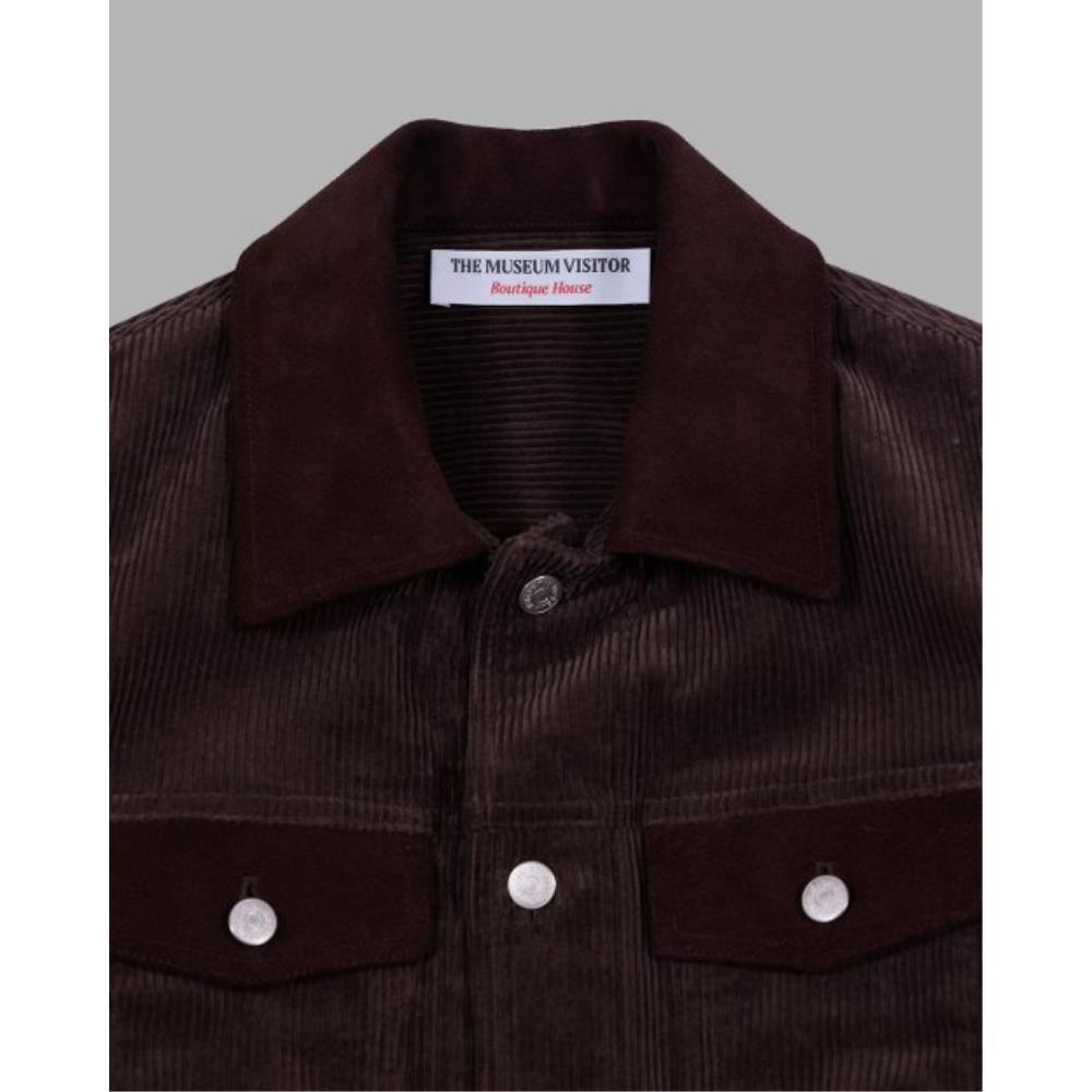 THE MUSEUM VISITOR CORDUROY SUEDE TRUCKER JACKET BROWN 1 THE MUSEUM VISITOR CORDUROY SUEDE TRUCKER JACKET BROWN 1