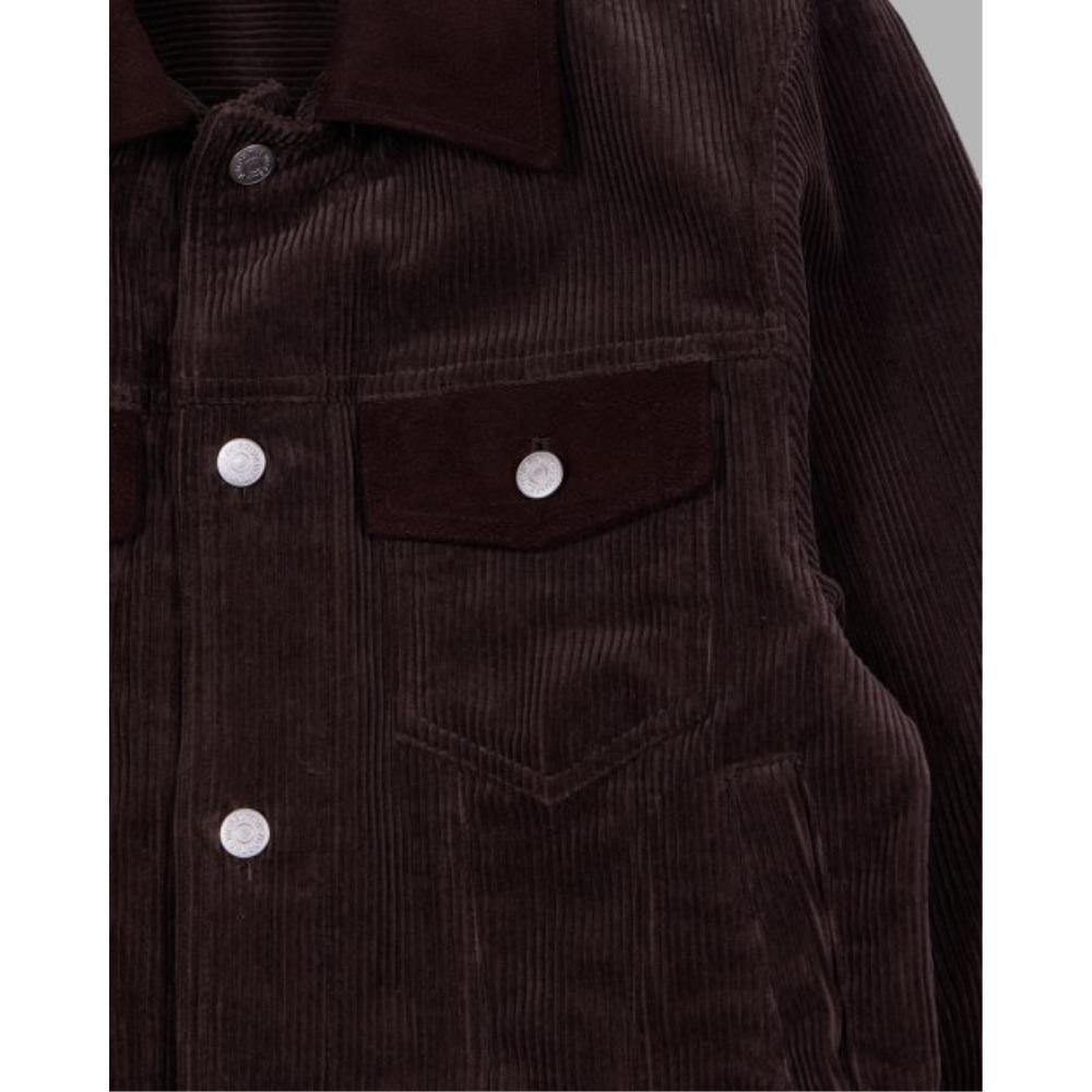 THE MUSEUM VISITOR CORDUROY SUEDE TRUCKER JACKET BROWN 1 THE MUSEUM VISITOR CORDUROY SUEDE TRUCKER JACKET BROWN 1
