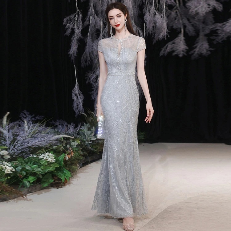 完売御礼マーメイドドレス グレー ロングドレス イブニングドレス