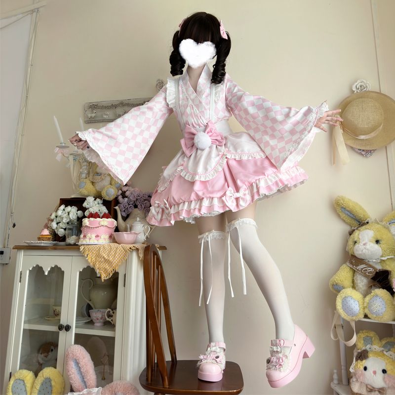 コスプレ ロリータ レディース デザインミルクプリン ロリータ 洋装かわいい 和風 メイド ワンピース 夏 ドレス ファッション