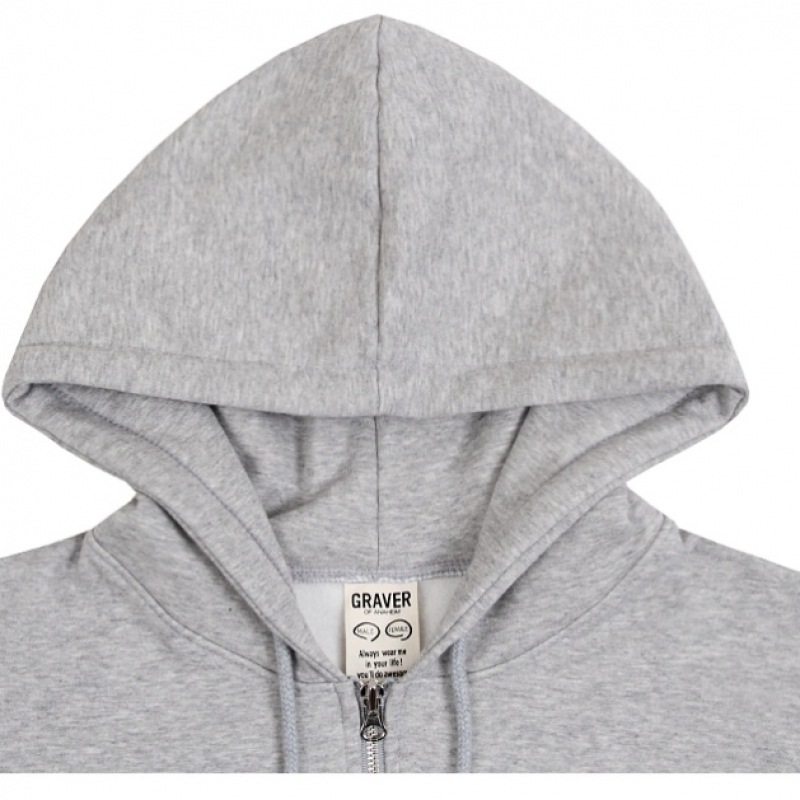 GRAVER ホッキョクグマハートパーカージップアップグレー