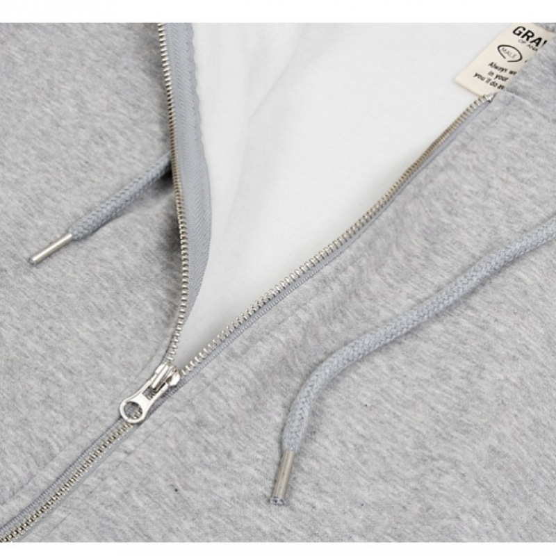 GRAVER ホッキョクグマハートパーカージップアップグレー