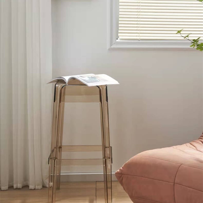 ハイスツール バースツール 椅子 チェア おしゃれ 65cm 75cm 背もたれなし キャスター無し 透明 クリア グレー アンバー