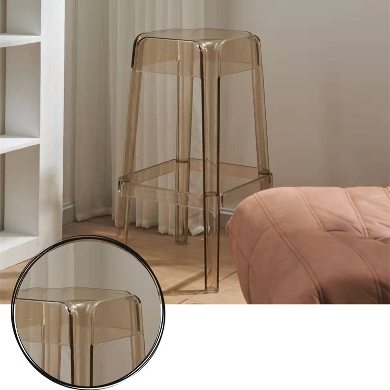 ハイスツール バースツール 椅子 チェア おしゃれ 65cm 75cm 背もたれなし キャスター無し 透明 クリア グレー アンバー