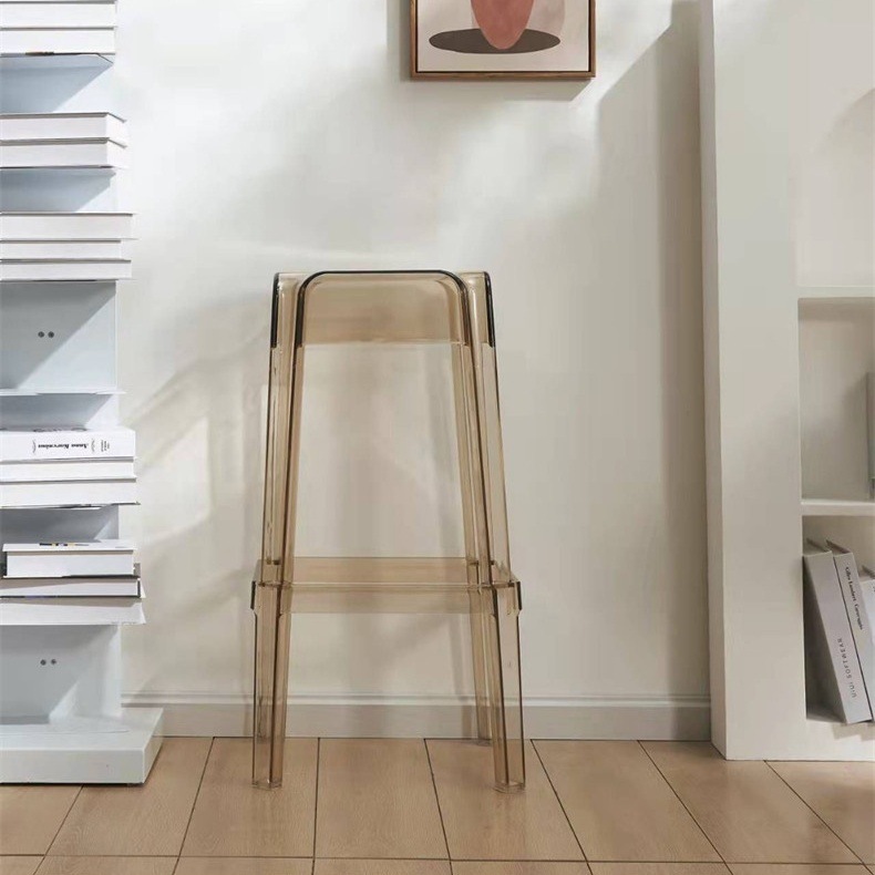 ハイスツール バースツール 椅子 チェア おしゃれ 65cm 75cm 背もたれなし キャスター無し 透明 クリア グレー アンバー