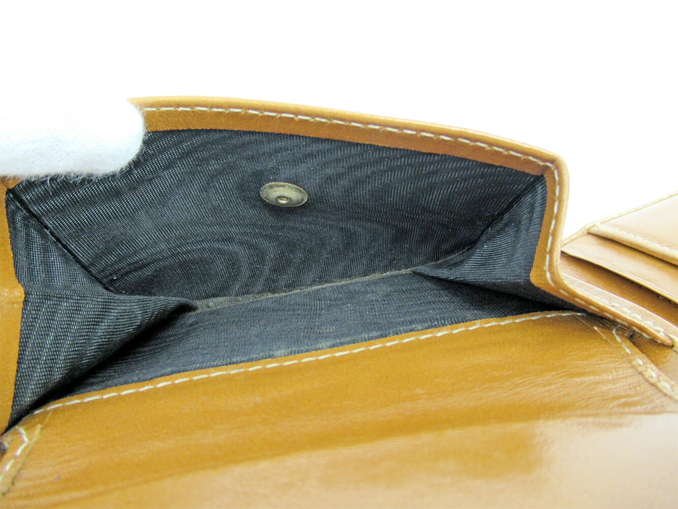 二つ折り財布 ペカン ベージュ ブラック レディース 中古 二つ折り財布 ペカン ベージュ ブラック レディース 中古