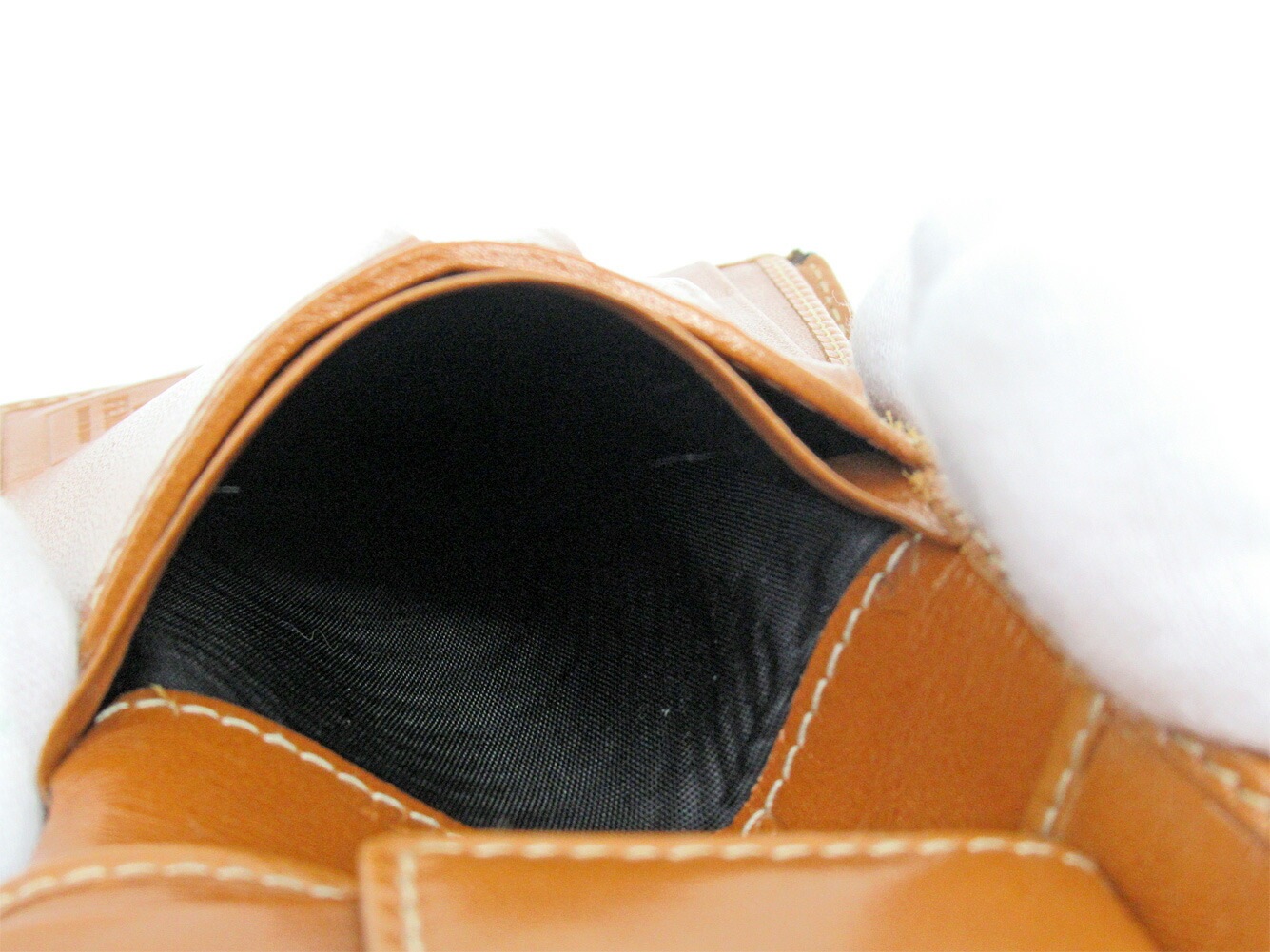 二つ折り財布 ペカン ベージュ ブラック レディース 中古 二つ折り財布 ペカン ベージュ ブラック レディース 中古