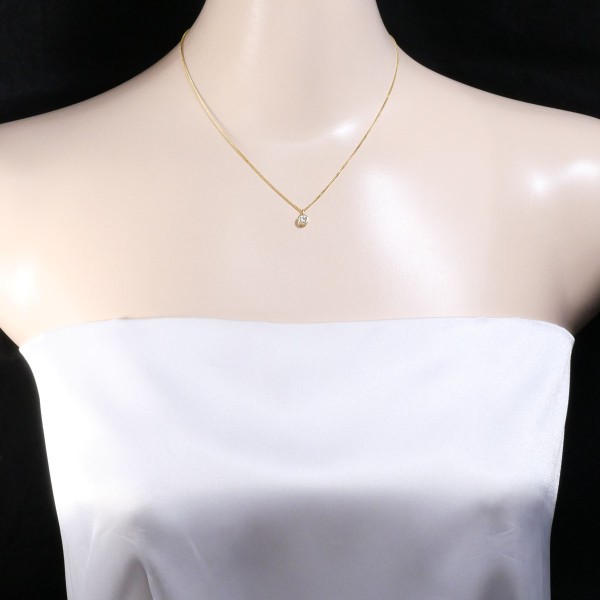 K18 18金 YG ネックレス ダイヤ 0.20 SI2 鑑別書 ジュエリー 中古 K18 18金 YG ネックレス ダイヤ 0.20 SI2 鑑別書 ジュエリー 中古