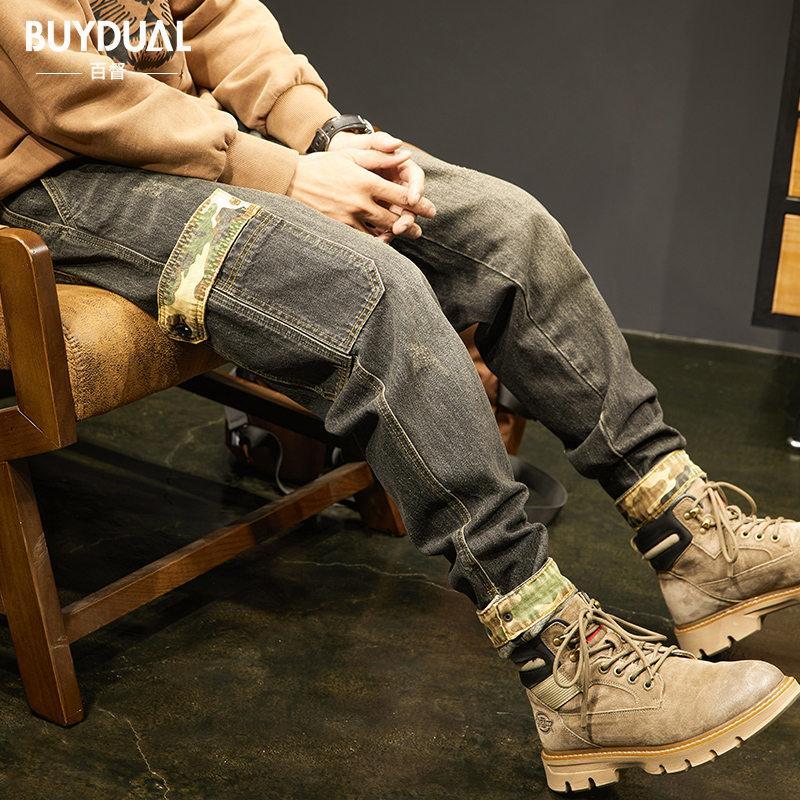 極太 デニム ジーンズ パンツ メンズ ルーズフィット B系 裏起毛 ヒップホップ ワイドパンツ HIPHOP バギーパンツ ロング 大きいサイズ